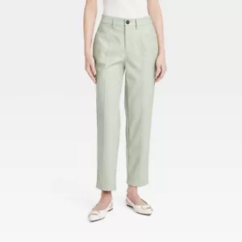 A New Day light green faux leather straight leg pants - size 12